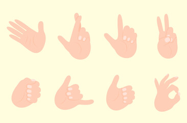 Obraz premium Hand gesture hi, okay, hello, hope, like, fist, cool, respect front vector design