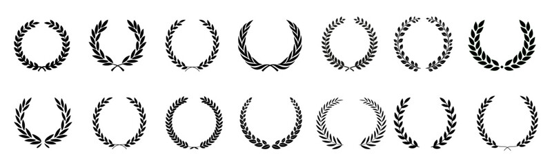Laurel wreath vector set.