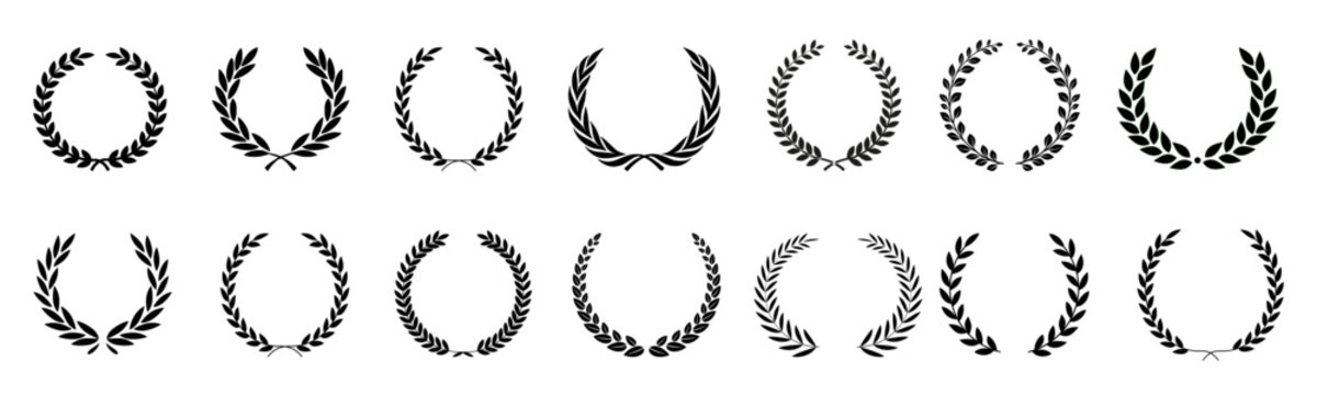 Laurel wreath vector set.