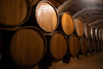 Visit of wine cellar with old large oak barrels, production of fortified dry or sweet tasty marsala...