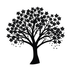 cheery blossom tree vector illustration