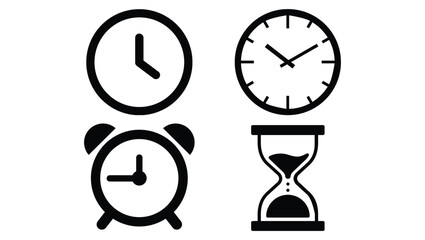 Vector Simple Clock Icon Illustration