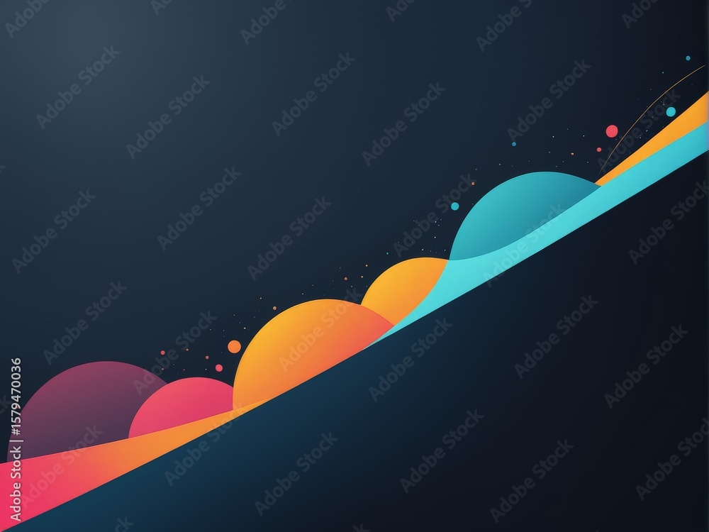 Poster abstract colorful background with wavy and lines