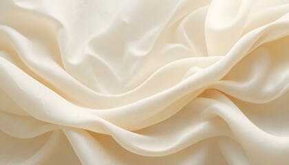 Obraz premium Creamy Draped Silk Fabric: Elegant, Luxurious, Soft Texture Background