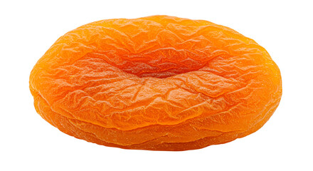 Dried apricot fruit close up shot for healthy eating and snack food concept isolated single object view