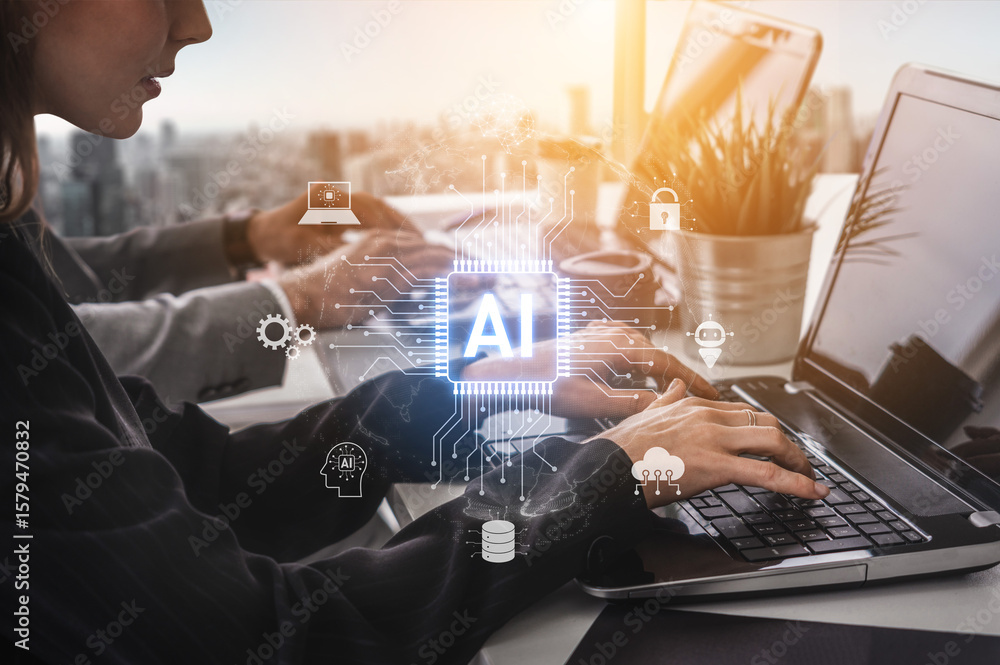 Poster global ai artificial intelligence transforms ai technology worldwide. global artificial intelligence