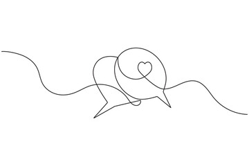 Obraz premium Continuous one line art drawing speech bubble square shape minimalist single line unique message chat and dialogue box vector illustration.