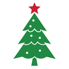 Simple Christmas Tree Silhouette Holiday Vector Icon