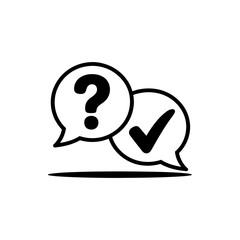 Fototapeta premium Question and Answer Icons Converging Conversations with Solutions and Certainty in Clear Communication