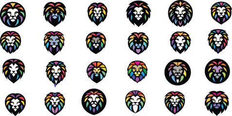 Lion colorful vector icon