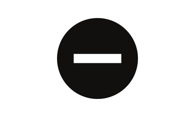 simple white minus symbol on dark circle.
