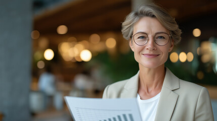 Consultant Advising Small Business with Projections in Warm Café Atmosphere