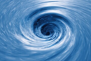 Dynamic Swirl. Abstract Representation of a Whirlpool Circle in Vivid Blue Tones