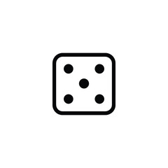 Dice Five Dots Monoline Icon
