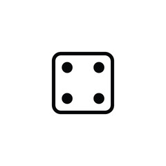Dice Four Dots Monoline Icon