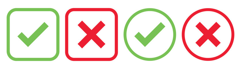 Check mark and cross mark icons