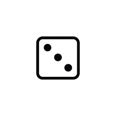 Dice Three Dots Monoline Icon