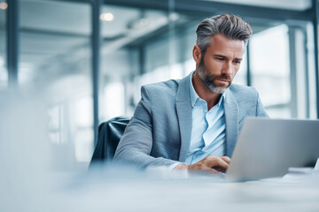 businessman working on laptop