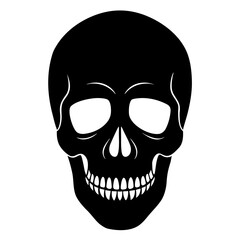 Fototapeta premium Detailed front view skull death head skeleton silhouette vector illustration