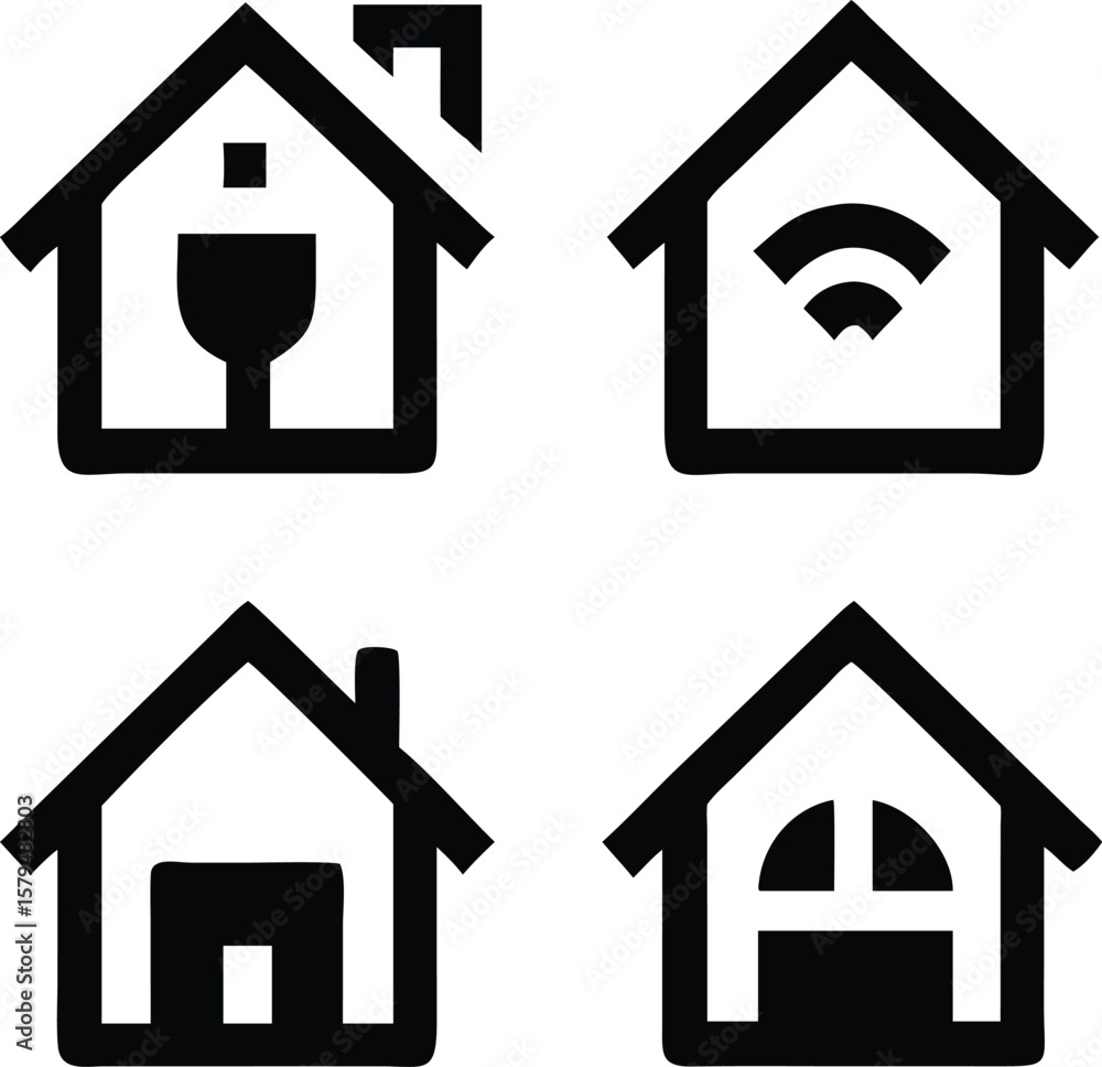 Poster home vector icons in simple, modern styles. perfect for ui and property apps.