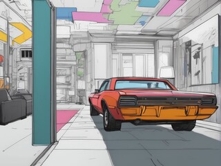 modern urban city interior design