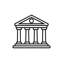 Fototapeta premium Classical Architecture Icon Depicting Ancient Building with Columns and Pediment for Heritage and Design