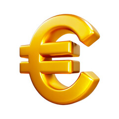 Fototapeta premium Gold Euro Symbol Illustration on White Background Shiny Metallic Currency Icon Isolated golden