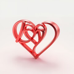 red heart on white background