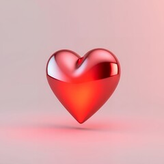 red heart on pink background