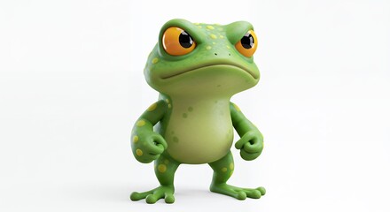 Fototapeta premium Cartoon frog character angry expression