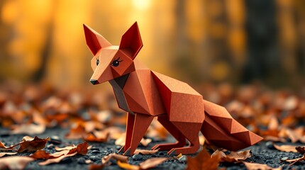 red fox in the autumn forest