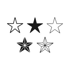 Obraz premium Black and white star icons stars graphic