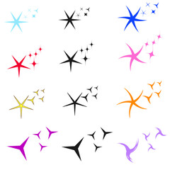 vector set of colorful stars