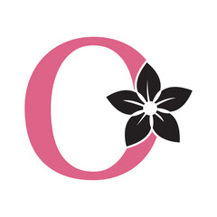 Flower Logo combine with letter O vector template