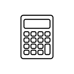 Minimalist Calculator Icon Depicting Mathematical Calculation Tool for Finances and Accounting in Clean Line Art