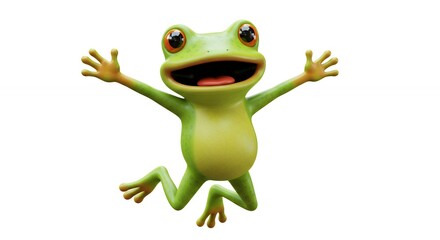 Fototapeta premium Jumping frog character illustration