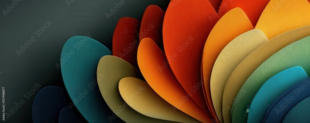 Poster abstract vibrant shapes forming a colorful pattern with gradient lighting