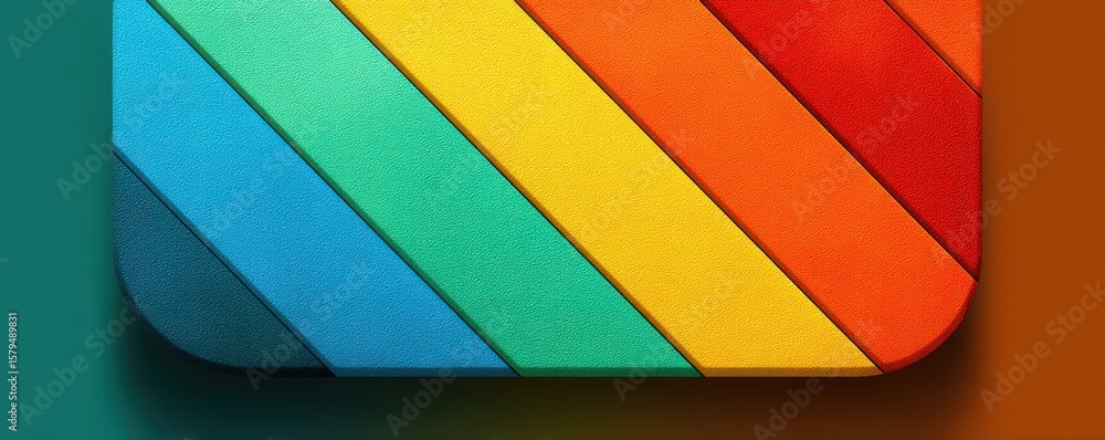 Poster textured colorful design with overlapping bright stripes in modern shape