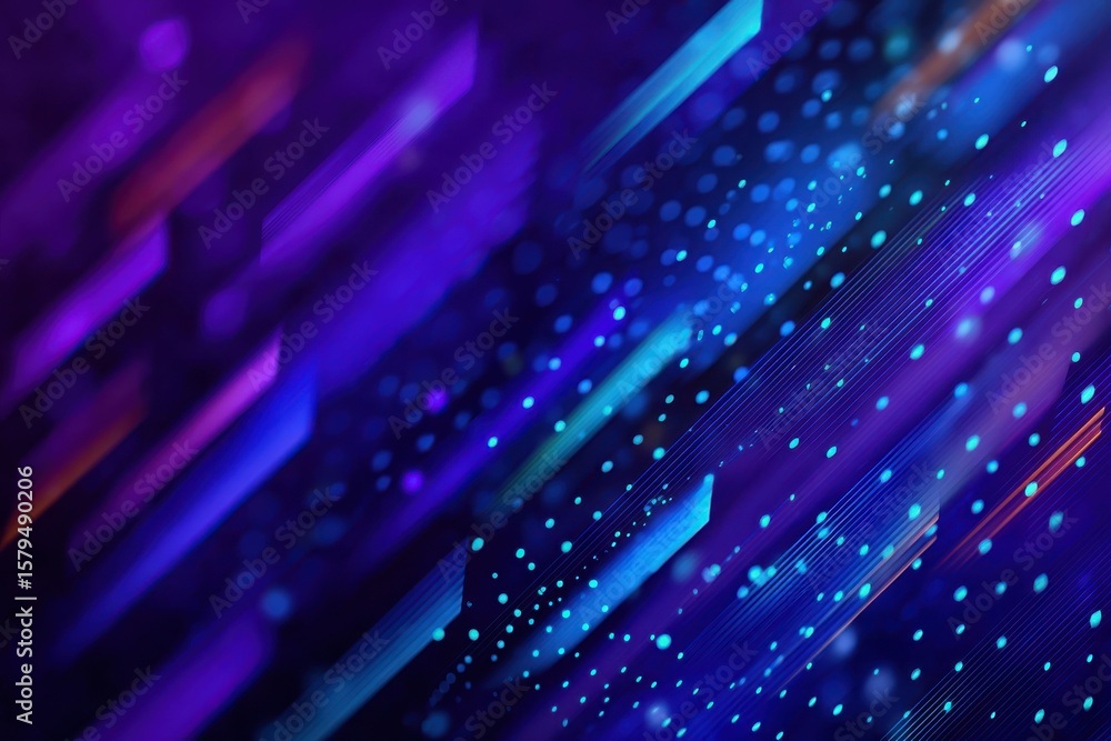 Aufkleber abstract digital background with glowing lines and bokeh light effects