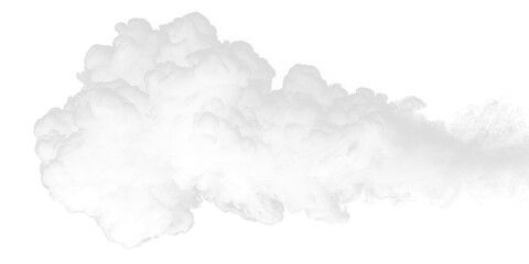 An abstract cloud of smoke gracefully drifts against a stark transparent background, perfect for overlays and dramatic designs with a transparent quality.