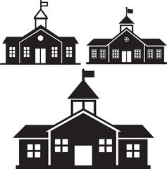 Back to School Vector Silhouette Icon Design collection.