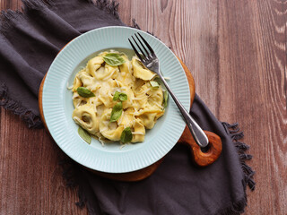 Italian ravioli filling with ricotta, cheese and spinach
