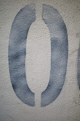 Number zero on a wall
