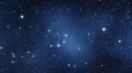 Fototapeta premium Glittering Blue Cosmos: Minimalist Night Sky with Twinkling Stars and the Milky Way