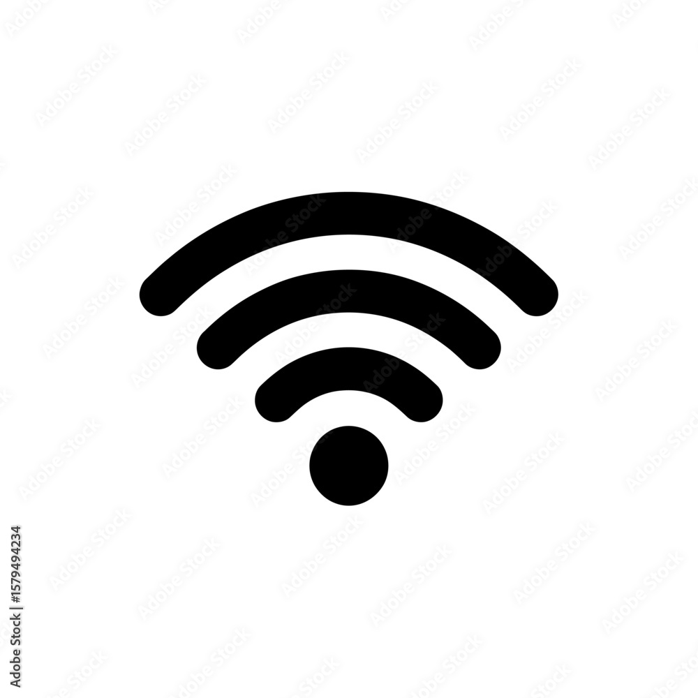 Poster stylized wifi symbol depicting wireless connectivity and internet access for devices and networking