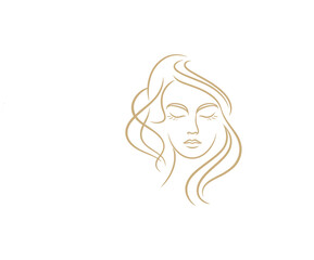 girl with long hair. heart with crown logo.  fashion logo. Beauty fashion house. modeling dress jewelry. fashion technology  Monogram logo design for entrepreneur and best business icon. 