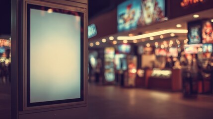 Blank Movie Theater Display: Illuminate Your Ad with a Showcase for Booking and Ticket Sales Promotions
