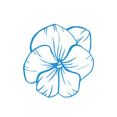 Hand drawn tropical vector flower, whimsical doodle illustration