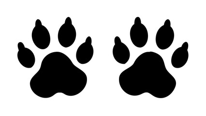 Fototapeta premium Dog paw print vector illustration for pet lovers and animal track designs usage