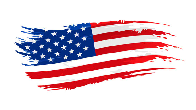 American flag vector distressed patriotic usa flag grunge style illustration